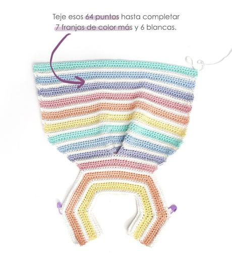 Cómo hacer un Pelele de crochet Arcoíris DIY- Tutorial y Patrón