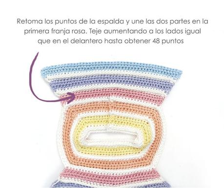 Cómo hacer un pelele de crochet Arcoíris DIY- Tutorial y Patrón