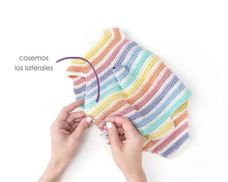 Pelele de Crochet Arcoíris Cómo hacer un pelele de crochet Arcoíris DIY- Tutorial y Patrón