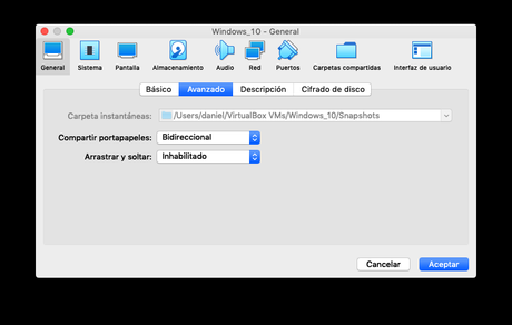 Intercambiar archivos en VirtualBox