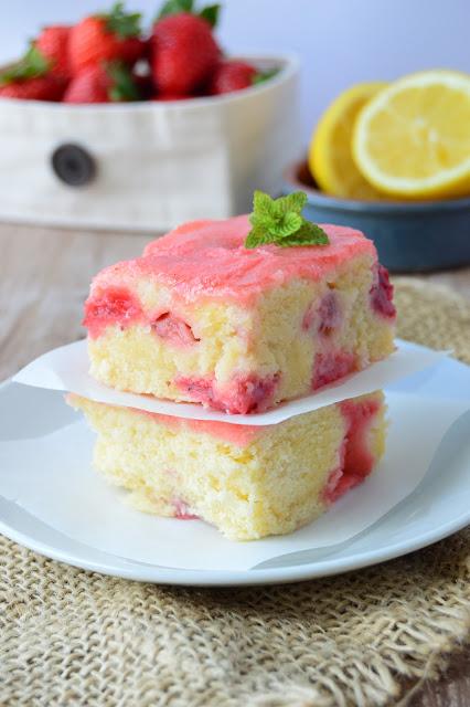 Blondies de fresa y limón