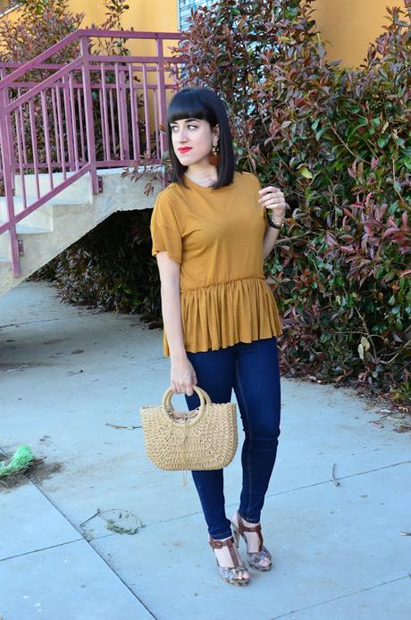 Camiseta camel fruncida