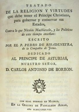 TRATADOS DEL PRÍNCIPE CRISTIANO POR PEDRO DE RIBADENEYRA