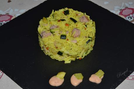 Arroz con cúrcuma atún y calabacin Arroz con cúrcuma atún y calabacin