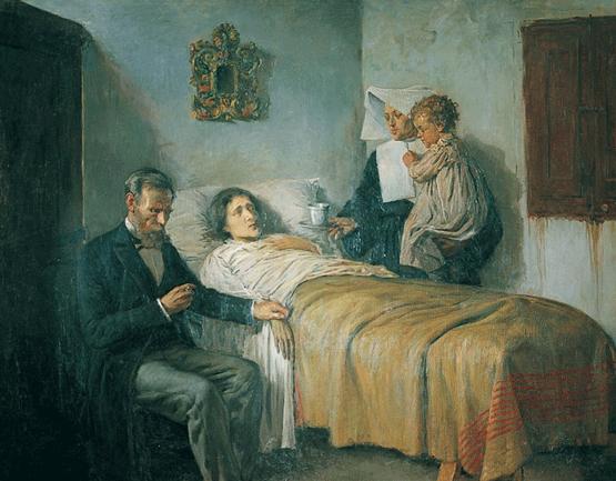 Diálogo entre un moribundo y un sacerdote.