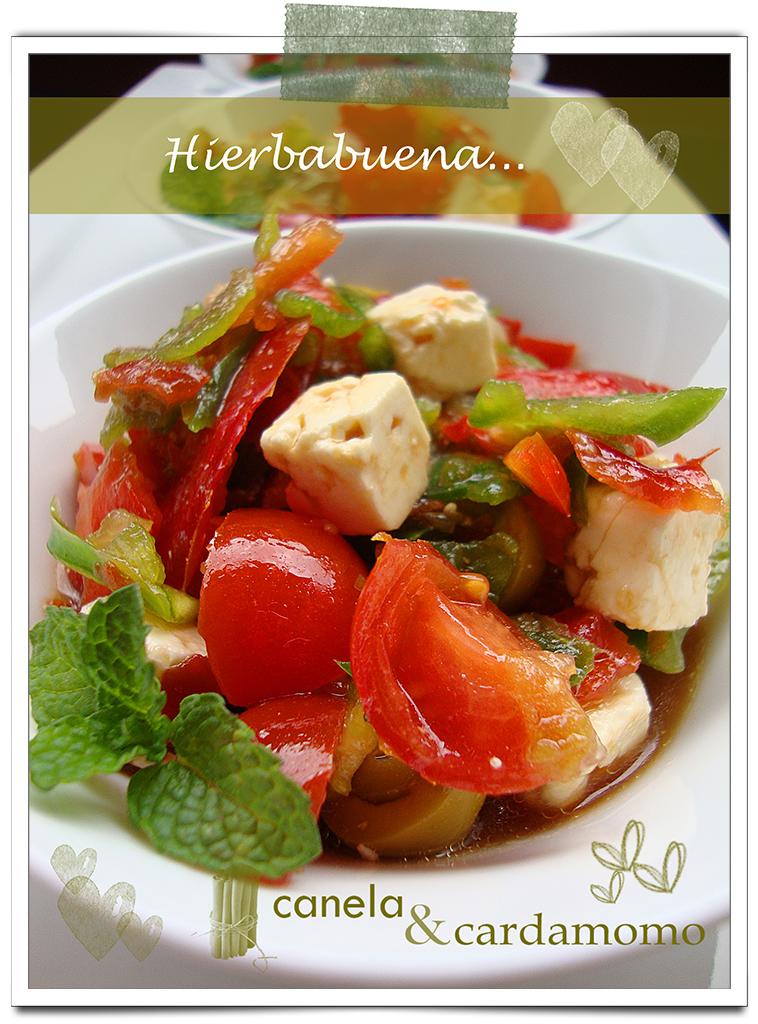 Ensaladas I –  Ensalada de Pimientos con Vinagreta de Hierbabuena