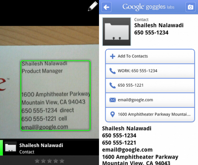 Google actualiza Goggles