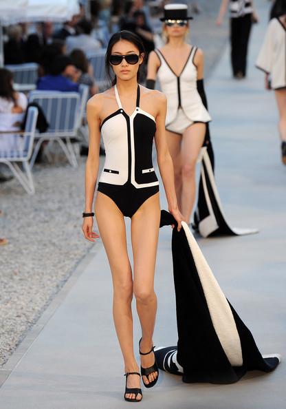 A model walks the runway during the Chanel Collection Croisiere Show 2011-12 at the Hotel du Cap on May 9, 2011 in Cap d'Antibes, France.