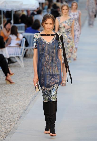 A model walks the runway during the Chanel Collection Croisiere Show 2011-12 at the Hotel du Cap on May 9, 2011 in Cap d'Antibes, France.