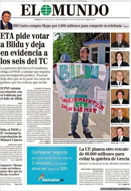 portada del diario El Mundo hoy portada del diario El Mundo hoy
