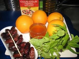 Ensalada mozárabe de cous-cous con naranja, dátiles y menta. NarSafor y Dismuco