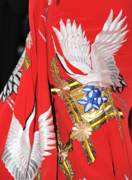 Detail photo of dress worn by actress Fan Bing Bing as she attends the Opening Ceremony at the Palais des Festivals during the 64th Cannes Film Festival on May 11, 2011 in Cannes, France.