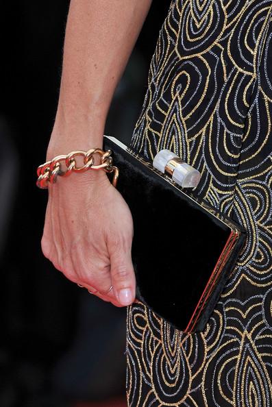 Clutch held by actress Elodie Bouchez as she attends the Opening Ceremony at the Palais des Festivals during the 64th Cannes Film Festival on May 11, 2011 in Cannes, France.