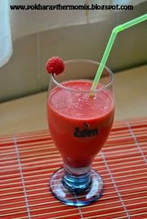 Batido de fresas y frambuesas