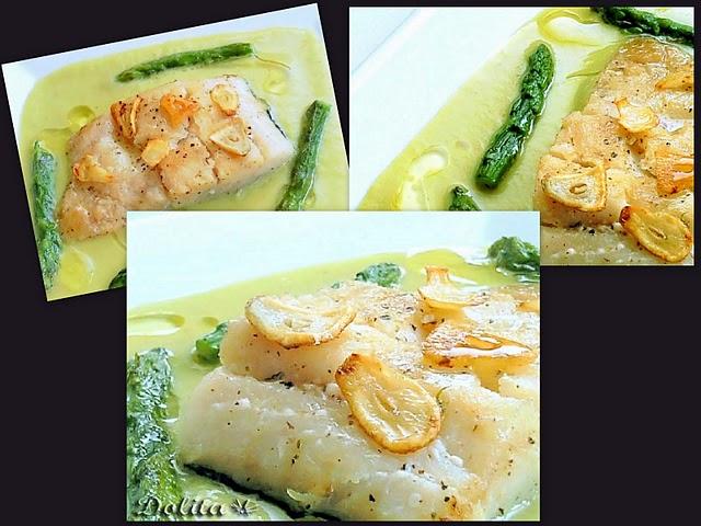 BACALAO CON CREMA DE ESPARRAGOS