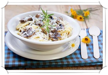 Espaguettis al Romero con Setas