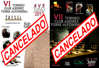 SUSPENDIDOS EL VI Y VII TORNEO TORRE ALFONSINA SUSPENDIDOS EL VI Y VII TORNEO TORRE ALFONSINA