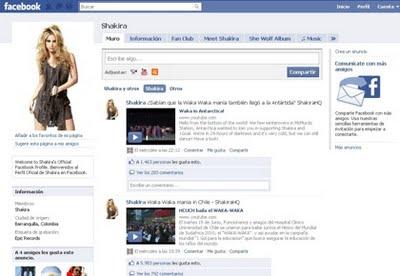 Shakira un fenómeno en Facebook