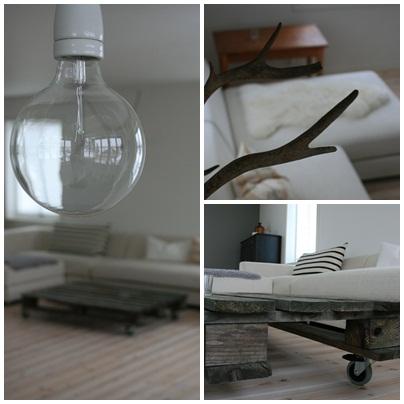 Otro salón con una mesa de palet