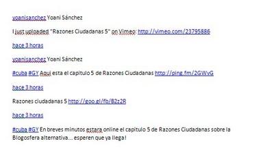 Yoani Sánchez silencia enTwitter manifestaciones anticapitalistas españolas