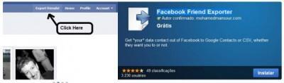 Exportar datos de contactos da Facebook