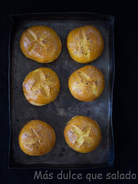 Pan de cúrcuma para hamburguesas. Receta con y sin Thermomix