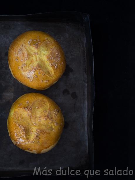 Pan de cúrcuma para hamburguesas. Receta con y sin Thermomix