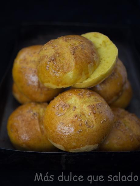 Pan de cúrcuma para hamburguesas. Receta con y sin Thermomix