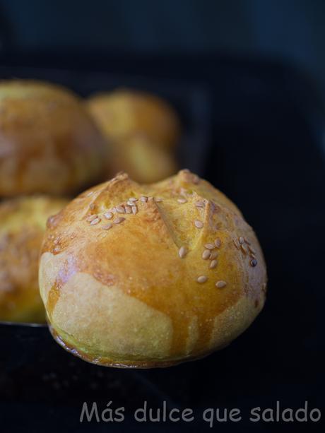 Pan de cúrcuma para hamburguesas. Receta con y sin Thermomix