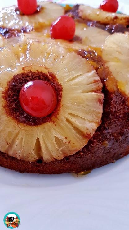 Tarta invertida de piña y chocolate Tarta invertida de piña y chocolate