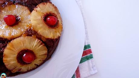 Tarta invertida de piña y chocolate Tarta invertida de piña y chocolate