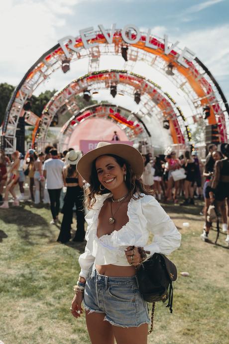 Sara of Collage Vintage at Revolve Festival Spring Summer 2019