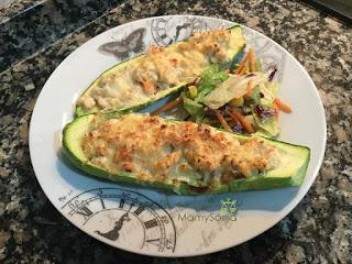 CALABACINES RELLENOS DE POLLO Y QUESO