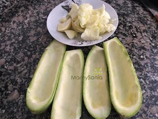 CALABACINES RELLENOS DE POLLO Y QUESO