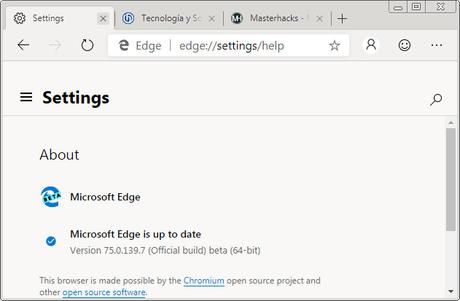Microsoft Edge (Chromium) Beta está disponible para su descarga