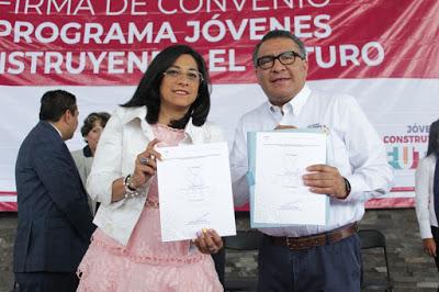 SE FIRMA EN TEXCOCO EL CONVENIO PARA EL PROGRAMA JÓVENES CONSTRUYENDO EL FUTURO