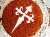 Tarta Santiago almendras laminadas chocolate