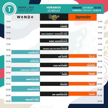 Horarios Festival Tomavistas 2019, Viernes