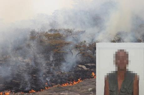 Encuentran a sujeto quemando la Sierra de San Miguelito