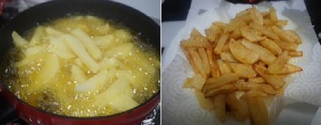 Patatas con queso y bacon al estilo Foster Patatas con queso y bacon al estilo Foster