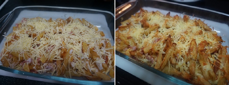 Patatas con queso y bacon al estilo Foster Patatas con queso y bacon al estilo Foster