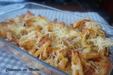 Patatas con queso y bacon al estilo Foster Patatas con queso y bacon al estilo Foster