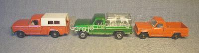 Tres camionetas de Matchbox