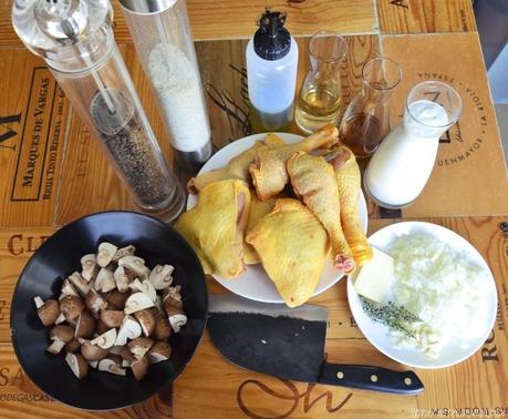 Pollo con champiñones portobello Pollo con champiñones portobello