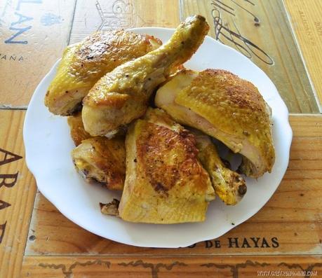 Pollo con champiñones portobello Pollo con champiñones portobello