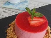 Panna cotta coulis fresas galletas aove vainilla