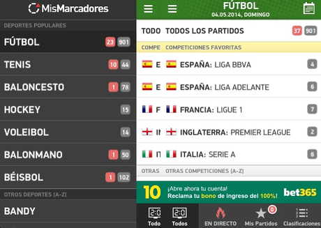 La interfaz de Mis Marcadores tanto para Android como para iOS es fluida e intuitiva. 