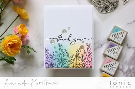 Masked flower card with Tonic Studios