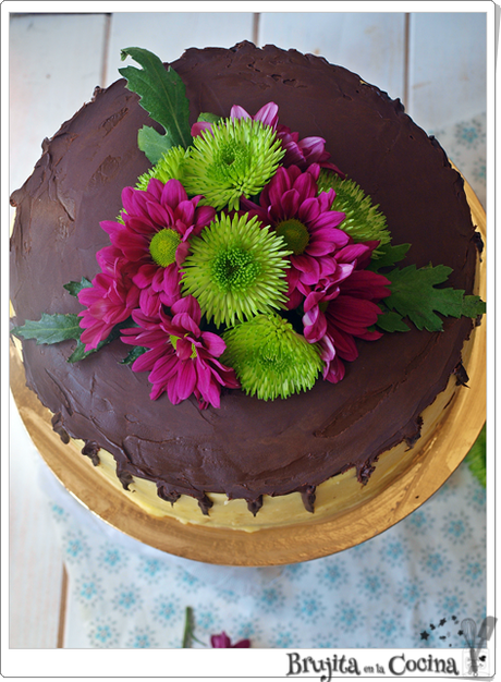 Tarta chocolate y mango - 10 años de Brujita en la Cocina