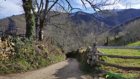 RUTA a LA PATANA o ESCURIU desde ROBLEDO, Somiedo Inicio de la pista en El Tornu hacia Rebollada